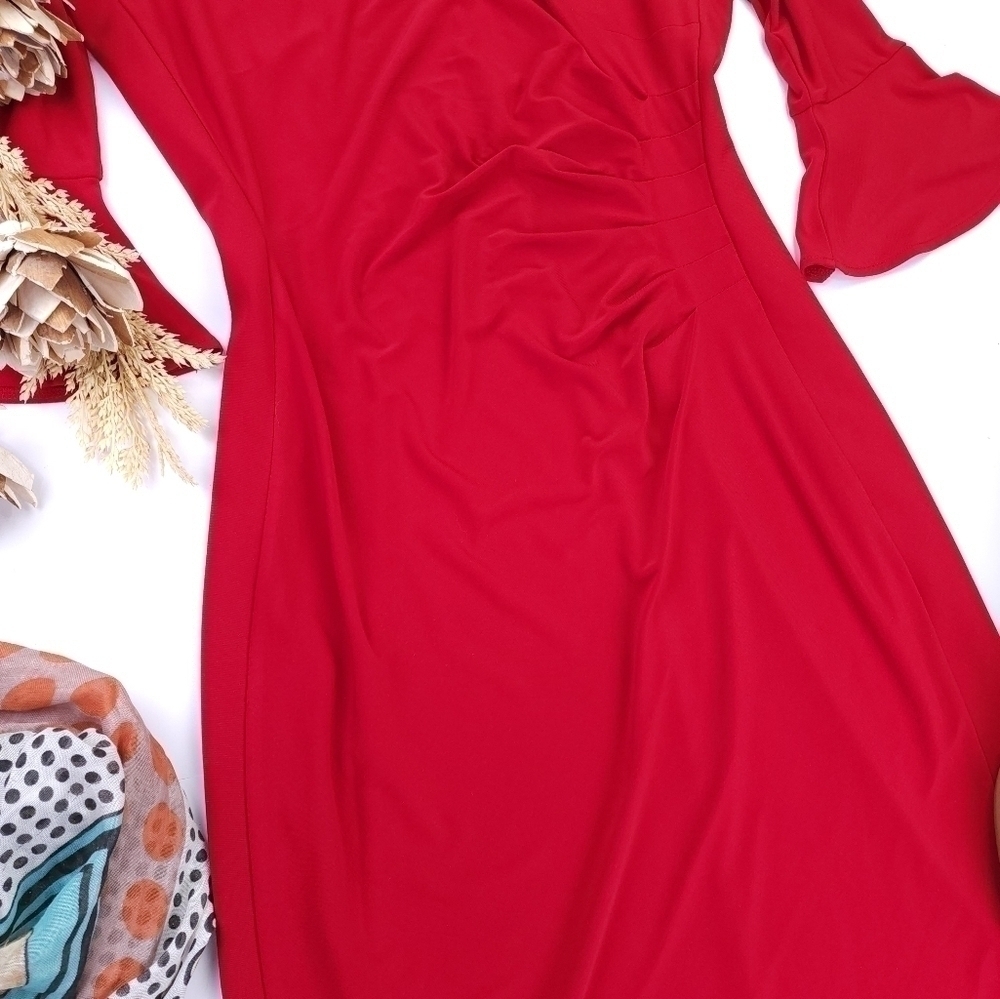 Ann Klein Red Dress Sz 6 - Picture 14 of 14
